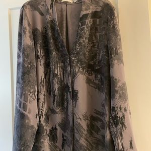 EUC Babaton Power blouse, size Large, Grey and black in color.